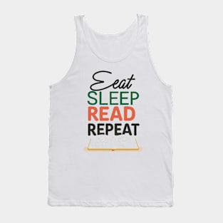 Eat Sleep Read Repeat. Funny Reading Tank Top